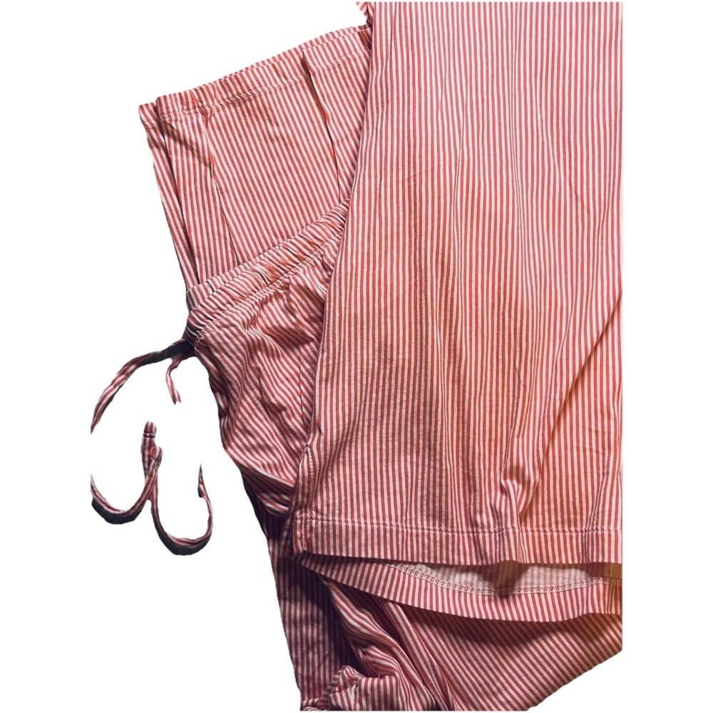 Lauren Ralph Lauren XL Monogram Striped Jersey Notched Collared Pink Pj Set - Picture 4 of 16